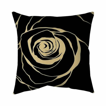 FONDO 26 x 26 in. Black Rose-Double Sided Print Indoor Pillow FO2793767